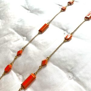 Kate Spade Orange and Gold Chain Necklace